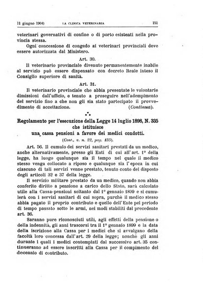 La clinica veterinaria rivista di medicina e chirurgia pratica degli animali domestici