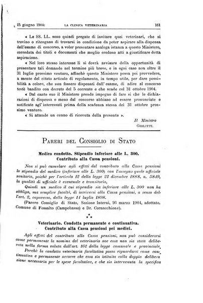 La clinica veterinaria rivista di medicina e chirurgia pratica degli animali domestici