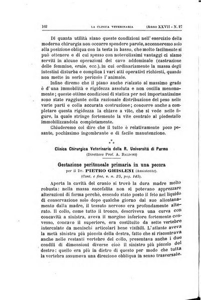 La clinica veterinaria rivista di medicina e chirurgia pratica degli animali domestici