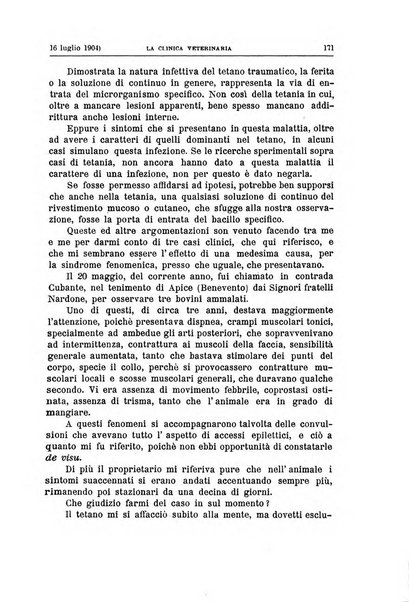 La clinica veterinaria rivista di medicina e chirurgia pratica degli animali domestici