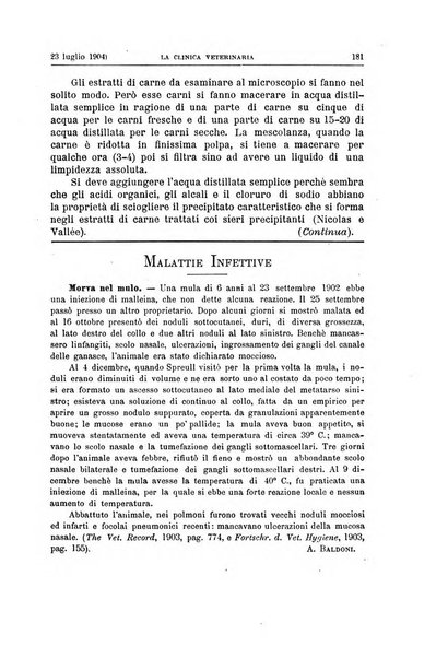 La clinica veterinaria rivista di medicina e chirurgia pratica degli animali domestici