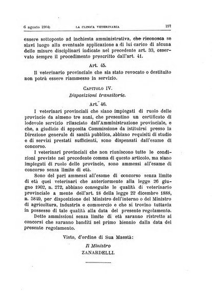 La clinica veterinaria rivista di medicina e chirurgia pratica degli animali domestici