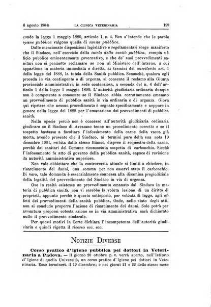 La clinica veterinaria rivista di medicina e chirurgia pratica degli animali domestici