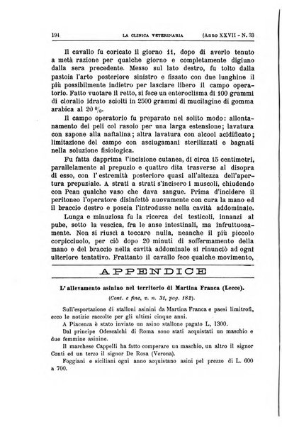 La clinica veterinaria rivista di medicina e chirurgia pratica degli animali domestici