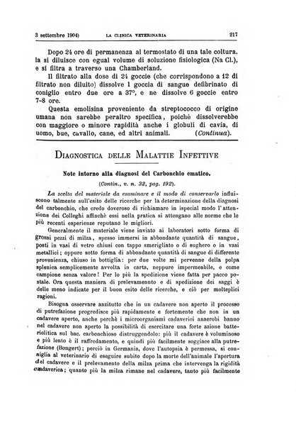 La clinica veterinaria rivista di medicina e chirurgia pratica degli animali domestici