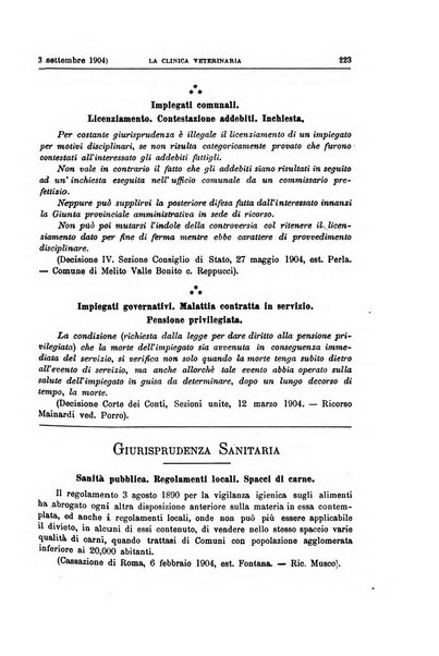 La clinica veterinaria rivista di medicina e chirurgia pratica degli animali domestici