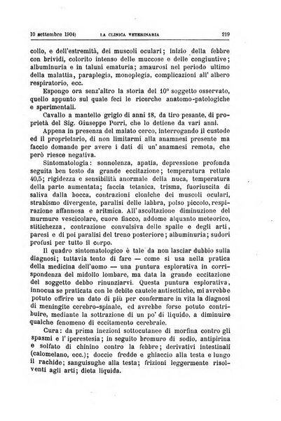 La clinica veterinaria rivista di medicina e chirurgia pratica degli animali domestici