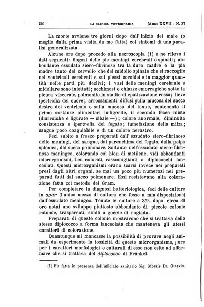 La clinica veterinaria rivista di medicina e chirurgia pratica degli animali domestici