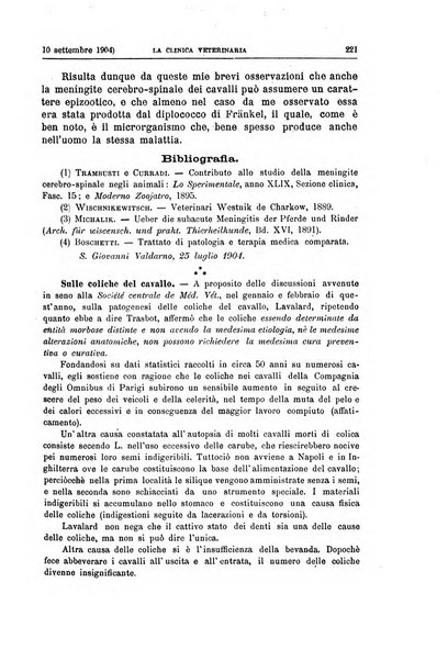 La clinica veterinaria rivista di medicina e chirurgia pratica degli animali domestici