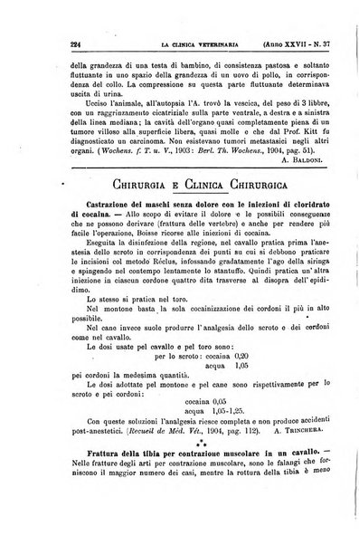 La clinica veterinaria rivista di medicina e chirurgia pratica degli animali domestici