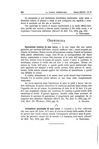 La clinica veterinaria rivista di medicina e chirurgia pratica degli animali domestici