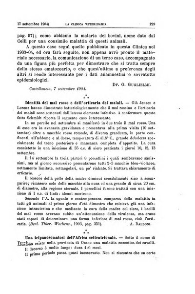 La clinica veterinaria rivista di medicina e chirurgia pratica degli animali domestici