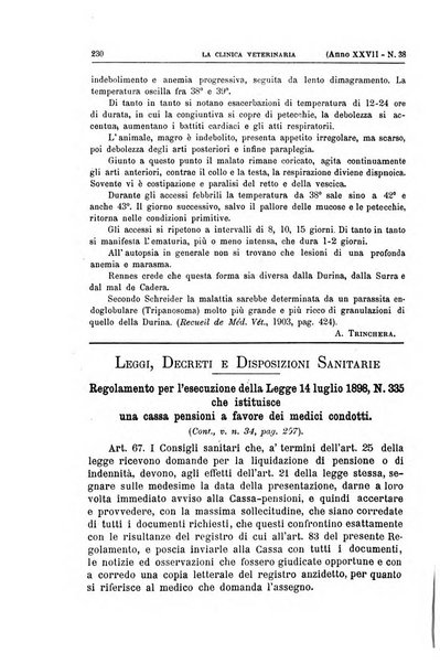 La clinica veterinaria rivista di medicina e chirurgia pratica degli animali domestici