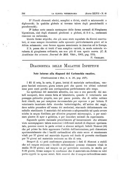 La clinica veterinaria rivista di medicina e chirurgia pratica degli animali domestici