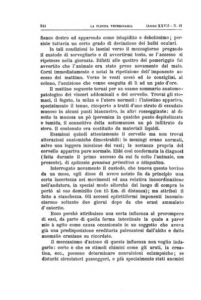 La clinica veterinaria rivista di medicina e chirurgia pratica degli animali domestici