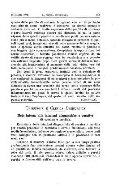 La clinica veterinaria rivista di medicina e chirurgia pratica degli animali domestici