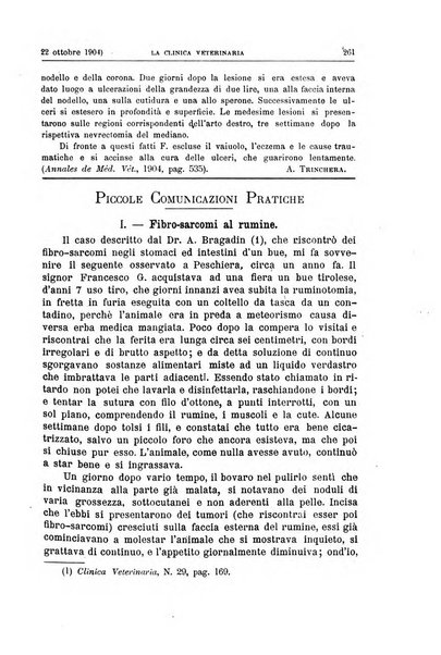 La clinica veterinaria rivista di medicina e chirurgia pratica degli animali domestici