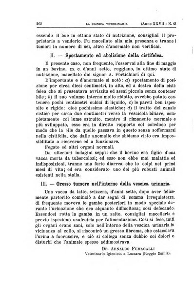 La clinica veterinaria rivista di medicina e chirurgia pratica degli animali domestici