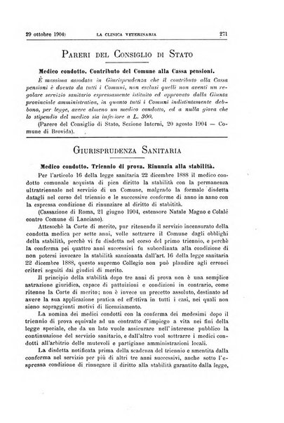 La clinica veterinaria rivista di medicina e chirurgia pratica degli animali domestici