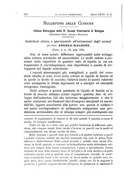 La clinica veterinaria rivista di medicina e chirurgia pratica degli animali domestici