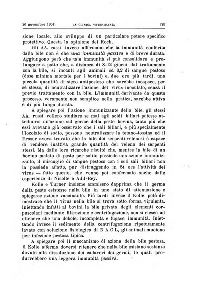 La clinica veterinaria rivista di medicina e chirurgia pratica degli animali domestici