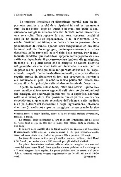 La clinica veterinaria rivista di medicina e chirurgia pratica degli animali domestici