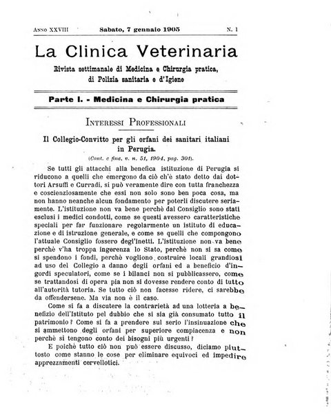 La clinica veterinaria rivista di medicina e chirurgia pratica degli animali domestici