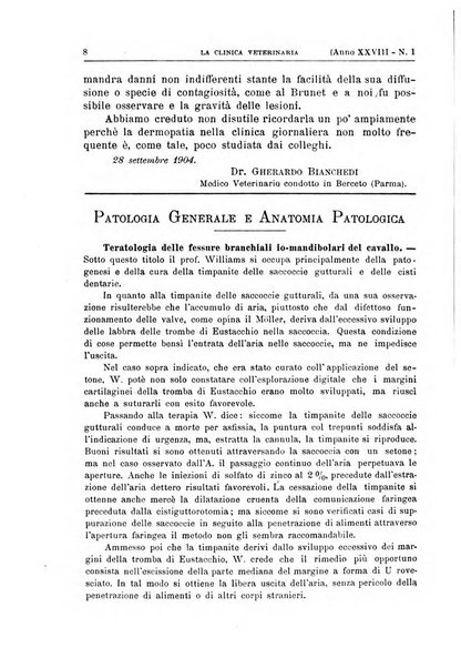 La clinica veterinaria rivista di medicina e chirurgia pratica degli animali domestici