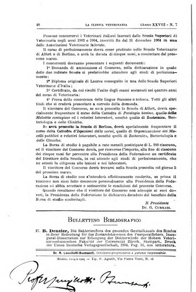 La clinica veterinaria rivista di medicina e chirurgia pratica degli animali domestici