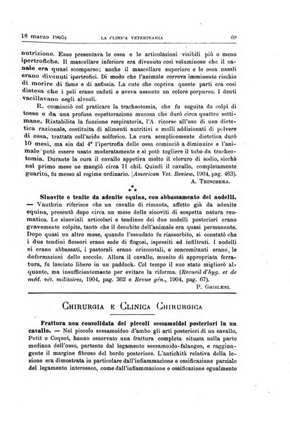 La clinica veterinaria rivista di medicina e chirurgia pratica degli animali domestici