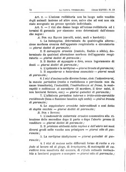 La clinica veterinaria rivista di medicina e chirurgia pratica degli animali domestici