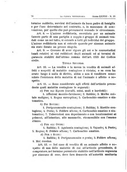 La clinica veterinaria rivista di medicina e chirurgia pratica degli animali domestici