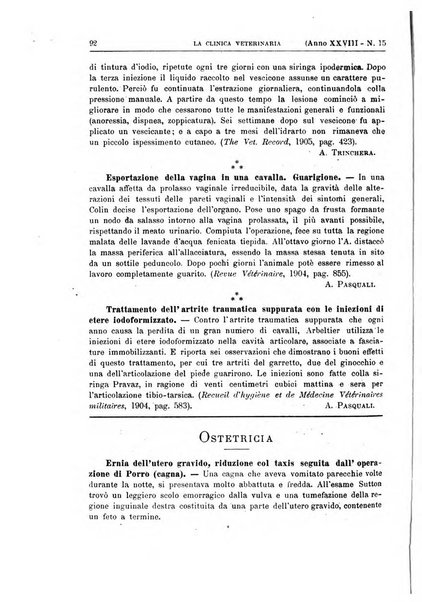 La clinica veterinaria rivista di medicina e chirurgia pratica degli animali domestici