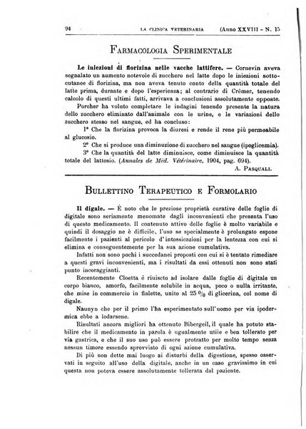 La clinica veterinaria rivista di medicina e chirurgia pratica degli animali domestici