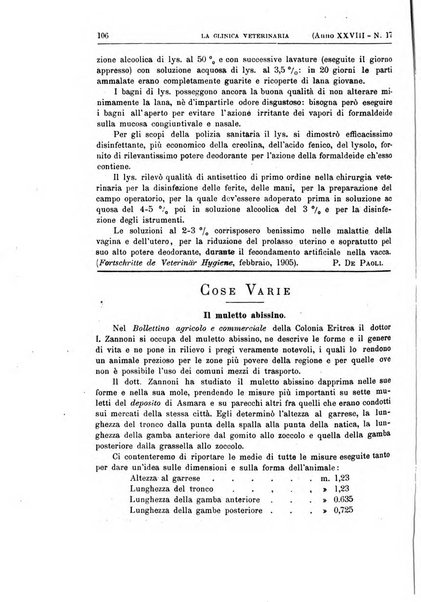 La clinica veterinaria rivista di medicina e chirurgia pratica degli animali domestici