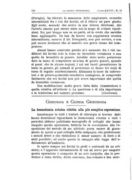 La clinica veterinaria rivista di medicina e chirurgia pratica degli animali domestici