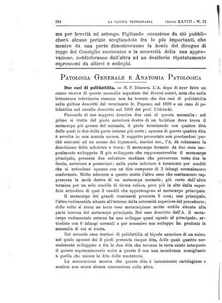 La clinica veterinaria rivista di medicina e chirurgia pratica degli animali domestici