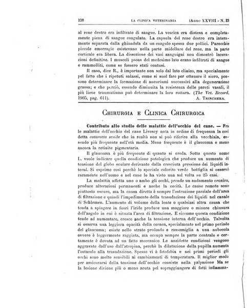 La clinica veterinaria rivista di medicina e chirurgia pratica degli animali domestici