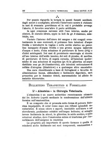 La clinica veterinaria rivista di medicina e chirurgia pratica degli animali domestici