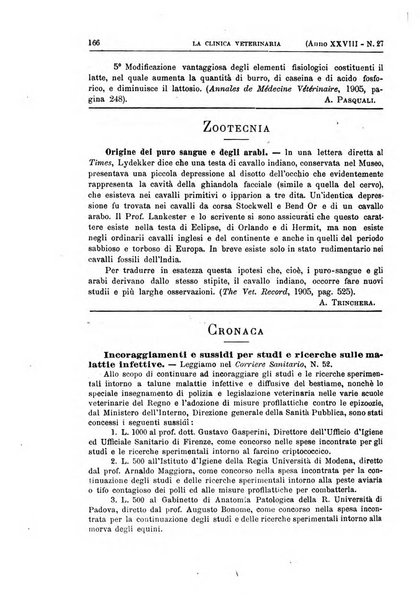 La clinica veterinaria rivista di medicina e chirurgia pratica degli animali domestici