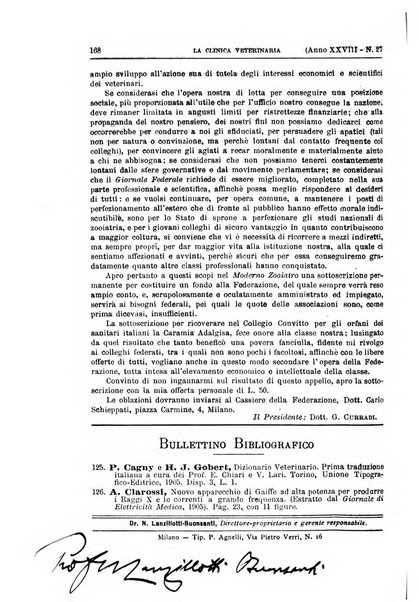 La clinica veterinaria rivista di medicina e chirurgia pratica degli animali domestici