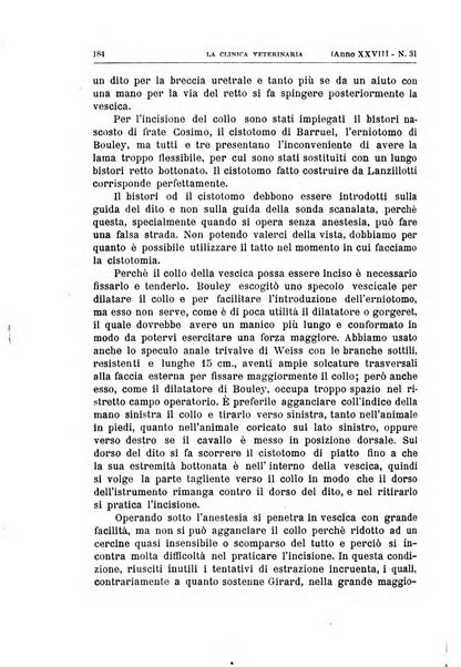 La clinica veterinaria rivista di medicina e chirurgia pratica degli animali domestici