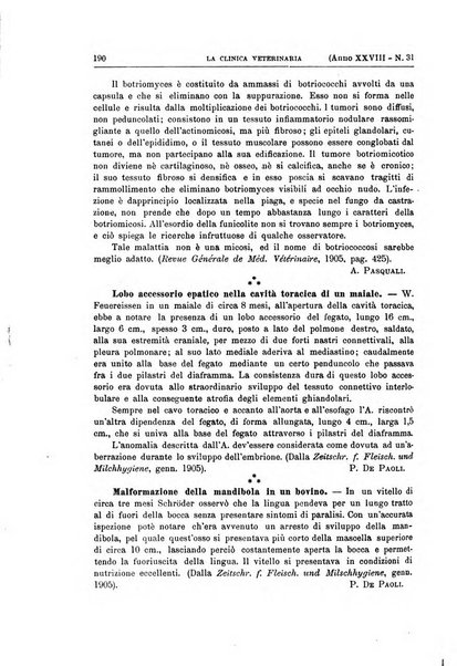 La clinica veterinaria rivista di medicina e chirurgia pratica degli animali domestici