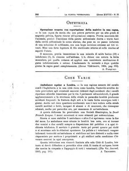 La clinica veterinaria rivista di medicina e chirurgia pratica degli animali domestici