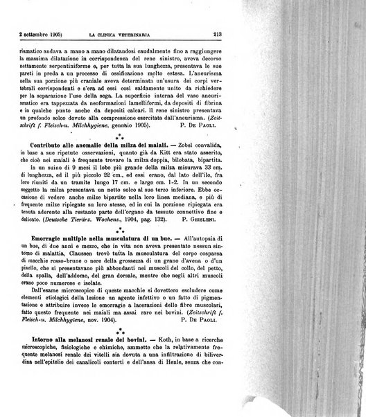 La clinica veterinaria rivista di medicina e chirurgia pratica degli animali domestici