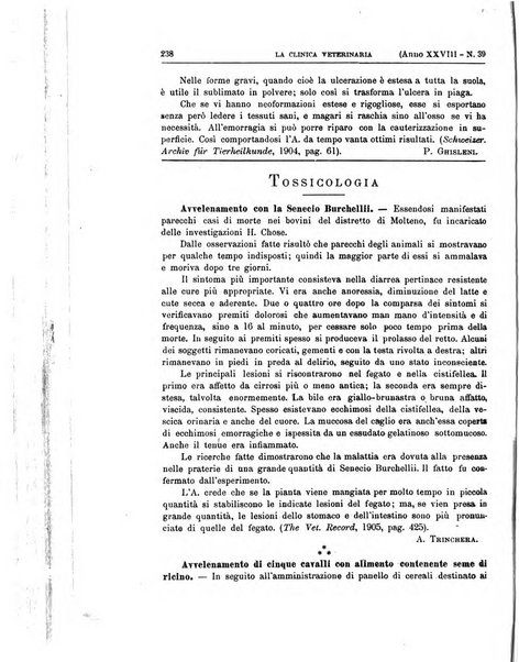 La clinica veterinaria rivista di medicina e chirurgia pratica degli animali domestici