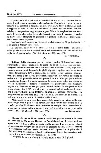 La clinica veterinaria rivista di medicina e chirurgia pratica degli animali domestici