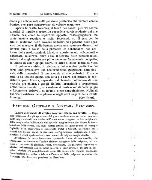 La clinica veterinaria rivista di medicina e chirurgia pratica degli animali domestici