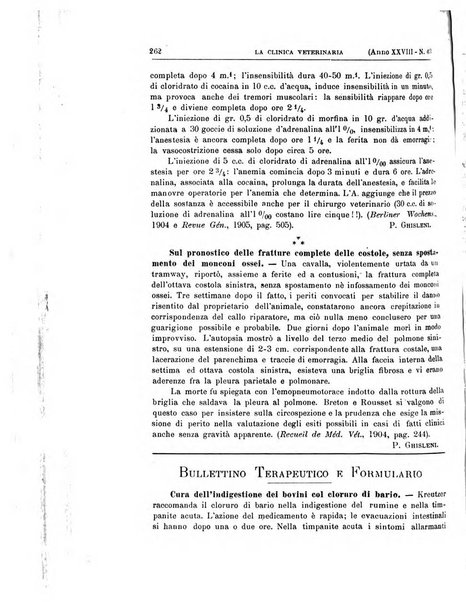 La clinica veterinaria rivista di medicina e chirurgia pratica degli animali domestici