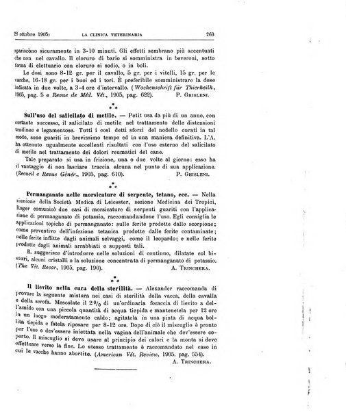 La clinica veterinaria rivista di medicina e chirurgia pratica degli animali domestici